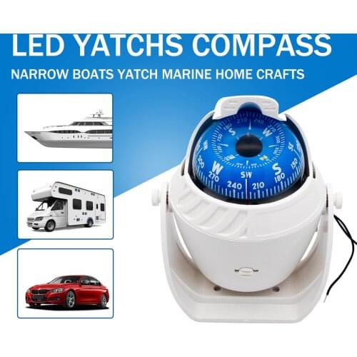 Sea Marine Caravan Electronic LED Compass Ball with Mount Truck Car RV Camper Yatch 12V Red Light Analog Compass Universal