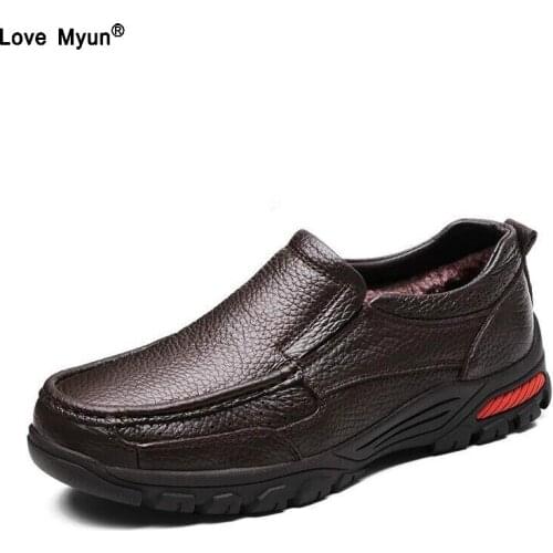 Genuine Leather Mens Business Shoes Size 38-48 Fashion Handmade Men Formal Flats High Quality Male Moccasins Snow boots752