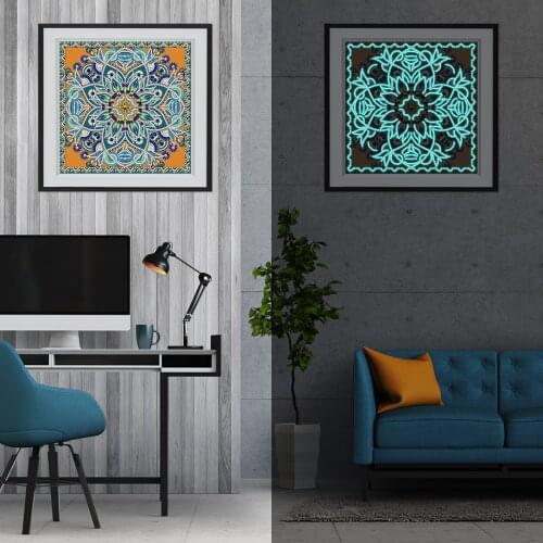 DIY 5D Luminous Diamond Painting Kits for Adults Special Shape Glow Diamond Painting Home Wall Decoration Mandala Flower Picture
