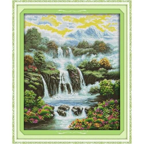 Heaven on earth cross stitch kit 14ct 11ct count printed canvas stitching embroidery DIY handmade needlework