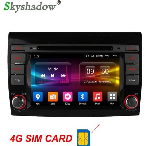C500 4G SIM LTE Android 6.0 8 Octa Core 2GB RAM Car DVD Player RDS Radio GPS Map camera Bluetooth TPMS for Fiat Bravo 2007-2014