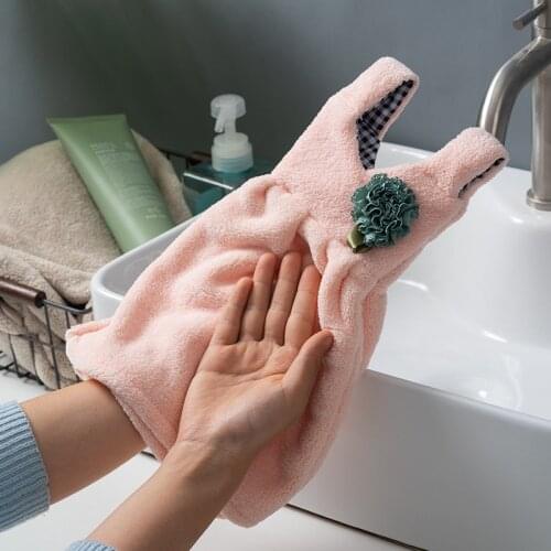 Girl Skirt Shape Towel Cartoon Coral Velvet Dry Hand Towels Household Childrens Cleaning Cloth Thick Super Absorbent Wiping Pad