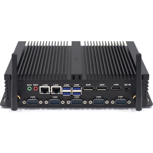 Mini 8TH Gen Core i7 8550U i5 8250U Industrial Computer Fanless PC RS232 COM LPT port HDMI 2.0 EDP DP Desktop Computador M.2 SSD
