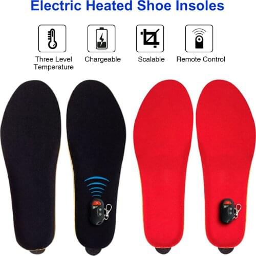 New Wireless Control Electric Heating Thermal Insoles Winter Warm Velvet 1800mAh Increase Heated Insoles for Men Women Shoe Pads