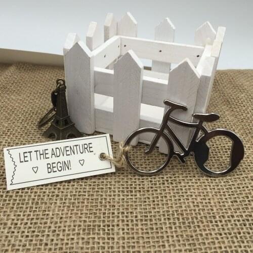 Wedding favor gift and giveaways "Lets Go On an Adventure" Bicycle Bottle Opener party favor souvenir 50pcs beer opener