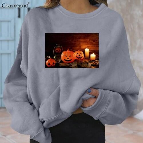 Pullover Sweatshirt Women Fashion Autumn Loose Crewneck Halloween Sweatshirt Harajuku Hoodie Pullovers Streetwear 2021 New