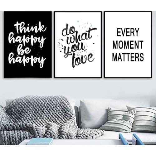 Inspiring Sentence Quotes Nordic Black White Posters And Prints Art Canvas Painting Wall Pictures For Living Room Home Decor