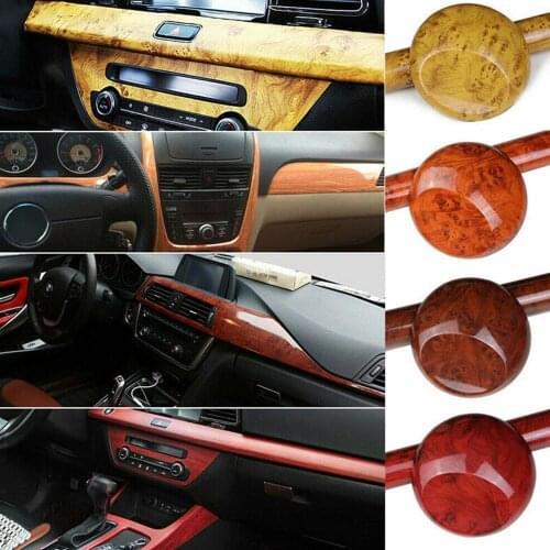 100*30CM High Glossy Wood Grain Car Interior DIY Vinyl Sticker Decal Wrap Film Sticker Self Adhesive Car Styling Accessrioes