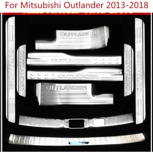 High-quality stainless steel Scuff Plate/Door Sill and Rear bumper Protector Sill For Mitsubishi Outlander 2013-2018,Car-Styling