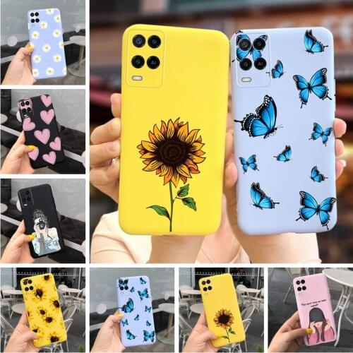 For Oppo A54 Case CPH2239 Cute Sunflower Cover For Oppo A54 5G CPH2195 Phone Cases OppoA54 A 54 Back Cover Fundas Bumper Housing
