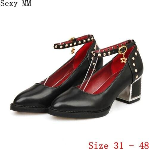 Square High Heels Pumps Women Oxfords Career Shoes Woman High Heel Shoes Kitten Heels Size 31 32 33 - 40 41 42 43 44 45 46 47 48