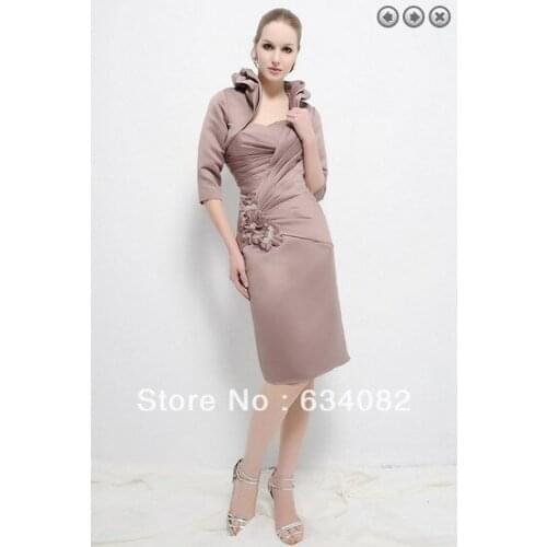 Free shipping hot sell 2018 elegant plus size vestidos formales long sleeve short Mother of the Bride Dresses with jacket