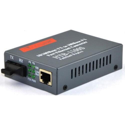 10/100MVase.TX to 100BaseFX HTB-1100S Fiber Optic Media Converter Singlemode fiber optic transceiver 25KM SC connector
