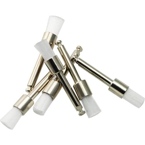 100 PCS Dental White Nylon Polishing Brush Polisher Prophy Brush Flat Type 2.35mm