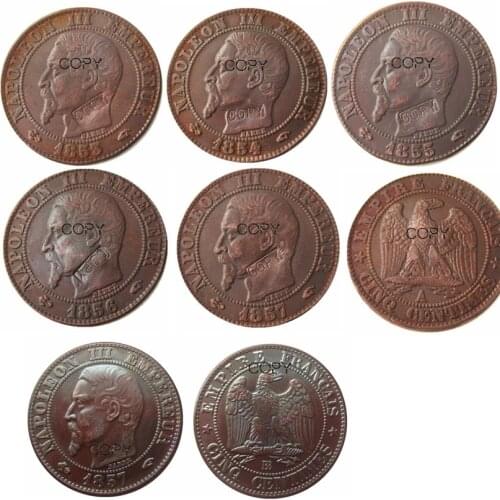 1853-1857 -A-B France 5 Cents Copper Copy Coins