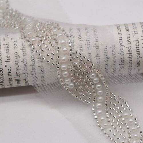 2 yards Handmade beaded lace, clothing accessories beads ribbons shoes hats luggage decoration nigerian fabric high quality