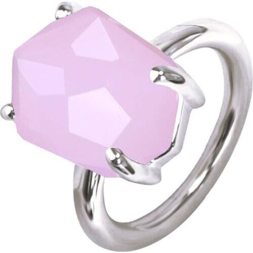 2021 Fashion And Funny Of Irregular Geometric Interface Pink Crystal White Gold Color Ring Romantic Holiday Gifts
