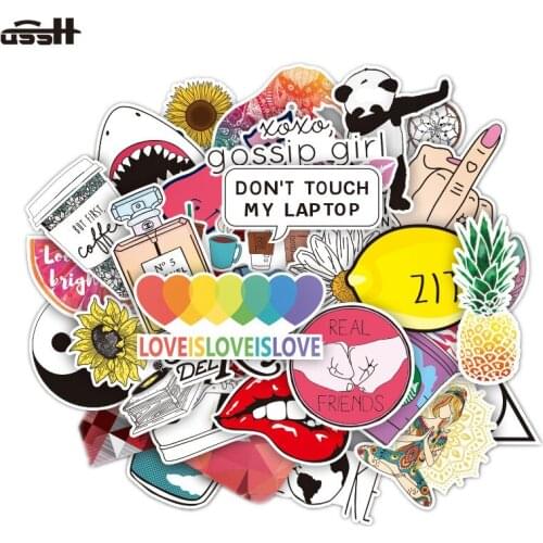 45 Pcs Lovely Girl Series Cartoon Waterproof Sticker For Laptop Car Phone Luggage Bike Wall Decal Skateboard Toys Stickers