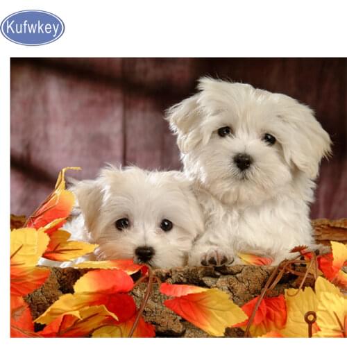 Diamond Painting 3d Cross Stitch Maltese Dog diy 5d Diamond Embroidery sale animal pet Full square/round diamond drills dog