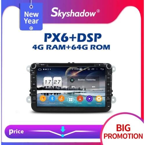 PX6 Car DVD Player DSP IPS Android 10.0 4G RAM + 64GB GPS map RDS Radio wifi Bluetooth 5.0 for VW PASSAT CC Tiguan Skoda Leon