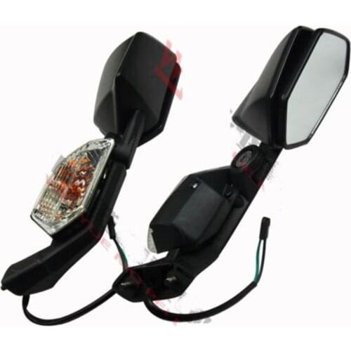 Rearview Side Mirrors Turn Signals for Kawasaki Ninja ZX10R 2008-2010 2009 Black