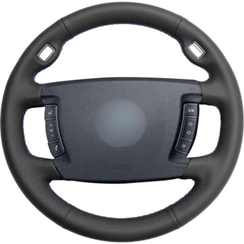 Black Genuine Leather No-slip Car Steering Wheel Cover for BMW 7 Series E65 E66 730Li 740Li 745Li 750Li 755ih 760Li 2001-2008