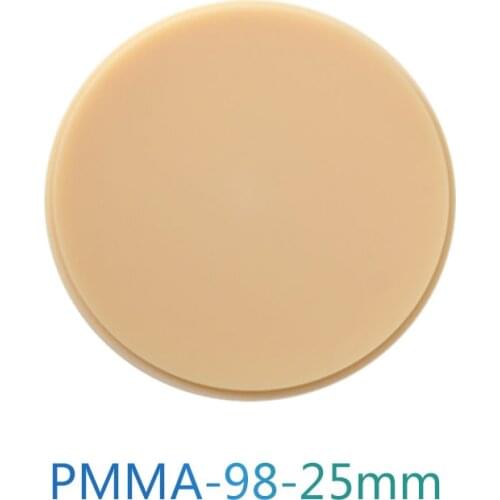 98x25mm Bleach PMMA CAD/CAM Blank Acrylic Discs Denture Prosthetics A1/A2/A3/A3.5/A4/B1/B2/B3/B4 PMMA Disc