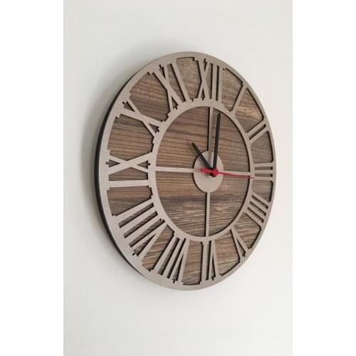 North Designed Booties Silver Rome Circle Decorative Wall Clock 30 Cm
