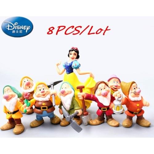 8 PCS/Lot Disney Snow White Princess And The Seven Dwarfs Action Figure PVC Dolls Collection Toys For Children