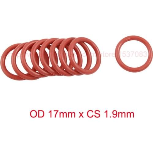 OD 17mm x CS 1.9mm red o-ring silicone o ring oring sealing gasket