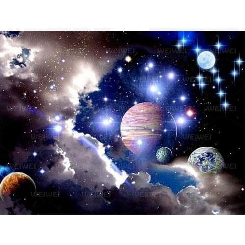 Space Planet Full Drill Diamond Painting Kit for Adults DIY 5D Crystal Rhinestone Embroidery for Home Wall Decor for Family Gift