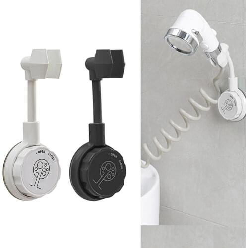 360°Rotation Shower Head Holder Adjustable Self-Adhesive Showerhead Bracket Wall Mount With 2 Hooks Stand SPA Bathroom Universal