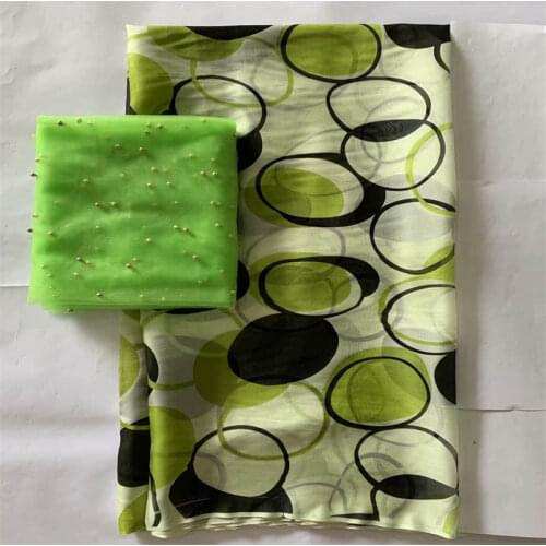 2021 Latest Fashion High Quality African Silk Chiffon Fabric 5+2 Yards For Lady Dress Printed Silk Fabric! LXF66221