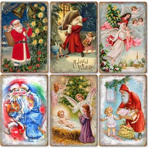 New Wall Arts Decration Merry Christmas Vintage Tin Sign Metal Sign Wall Decor New Years Christmas Gift Home Sweet Home Sign