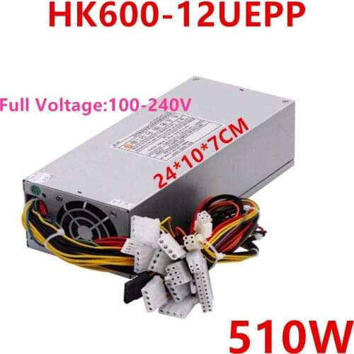 New Original PSU For Huntkey 2U Rated 510W Peak 600W Power Supply HK600-12UEPP