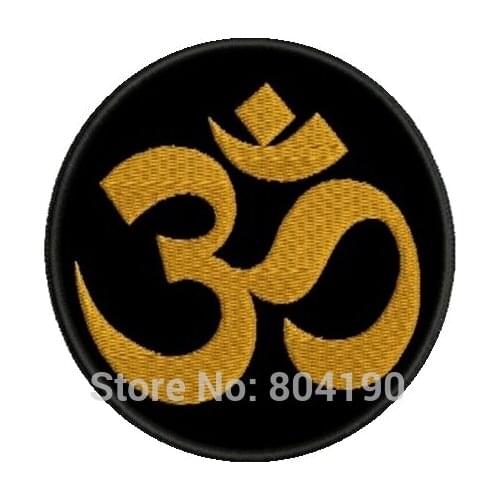 OM AUM HINDUISM MANTRA YOGA INDIAN GANESHA SYMBOL Heavy Metal Hard Rock Music Band Iron On Patch Tshirt MOTIF APPLIQUE Badge