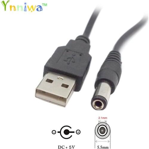 USB 2.0 A Type Male To DC5.5mm*2.1mm,USD to DC5.5 Power Plug Barrel Connector 5V Cable 12 Copper core 80cm length