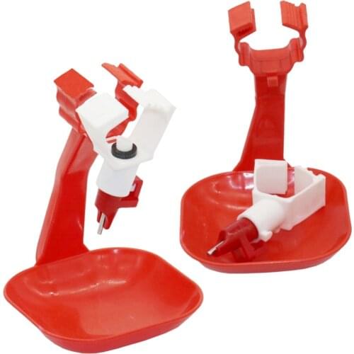 5 Sets Poultry Farming Chicken Duck Quail 22x22mm Square Tube Hanging Cup Oblique Mouth Type Automatic Nipple Drinker