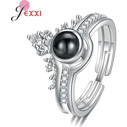 Hot Fashion 925 Sterling Silver Opening Finger Rings For Women Girls High Quality Wedding Engagement Party Ring Sets