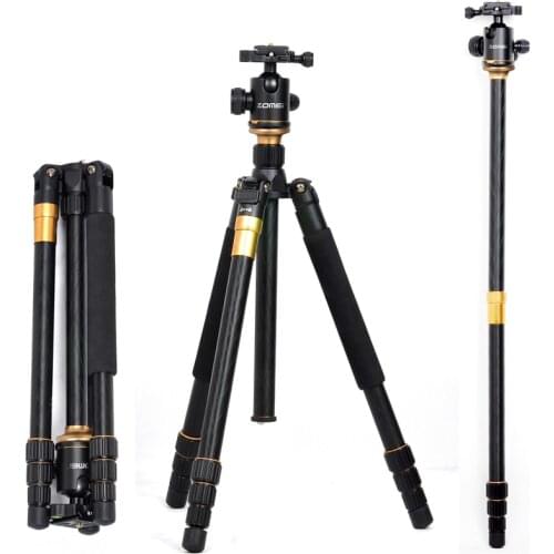 QZSD Q999 Professional Photographic Portable Tripod To Monopod+Ball Head For Digital SLR DSLR Camera Fold 43cm Max Loading 15Kg