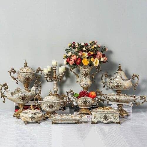 Luxury Ceramic Storage Tank Modern Simple European Creative Cookie Storage Box Candy Snack Rangement Home Decoration DF50SNH