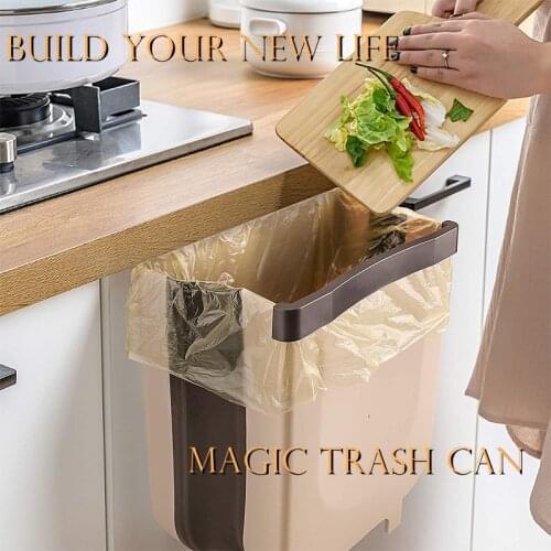 Folding Trash Can Car Recycle Waste Bin Dustbin Garbage Rubbish Garbage Magic For Kitchen