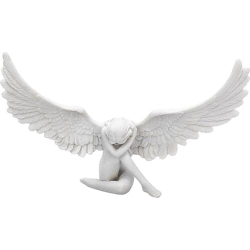 Modern Angel Wing Figures Embrace Angel Statue Creative Artwork Desktop Bedroom Decoration Accessories Ornament Gift