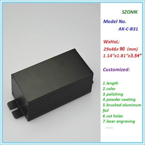 Top sales aluminium extrusion box (10 pcs) 29*46*90mm instrument housing case control box electrical junction box