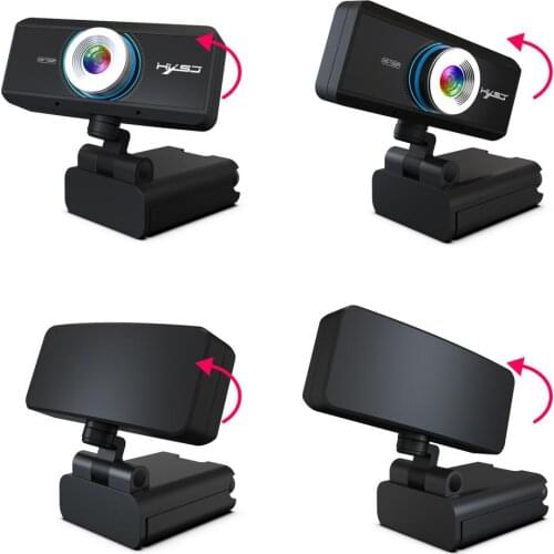 S90 HD Webcam 720P Web Cam 360 Degree Rotating PC Camera Video Call Recording with Noise Reduction Microphone for PC