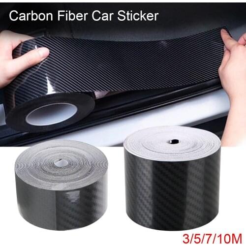 Waterproof Nano Carbon Fiber Car Sticker DIY Paste Protector Strip Wrap Film Anti Scratch Tape Auto Door Sill Side Mirror