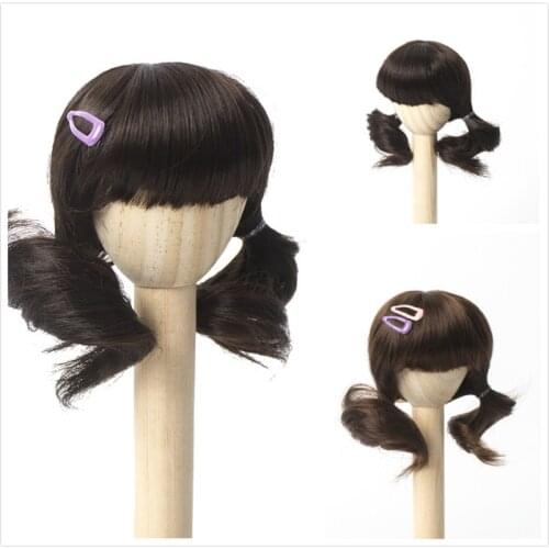 Born baby Fashion New Style Fair size 1/6 BJD SD MSD Wigs short curly Brown very soft fiber hair for Dolls Accessories