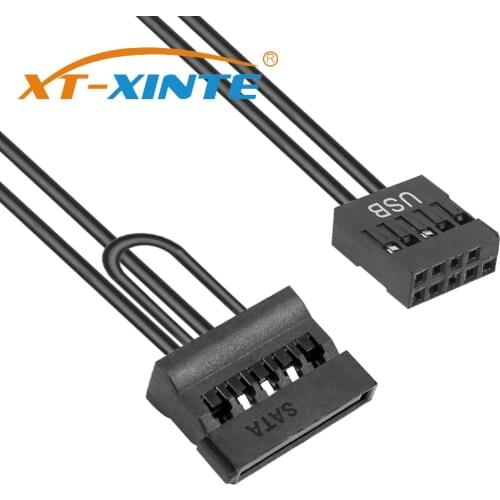 XT-XINTE 9 Pin USB Adapter to SATA SSD 2.5 Inch SSD Power Supply Cable for ITX Motherboard Main Board Notebook
