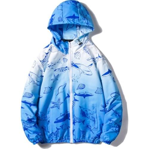 Women Jackets 2021 Autumn Women Hooded Jacket Coats Zipper Fashion Print Windbreaker Woman Veste Basic Femme Jaqueta Feminina