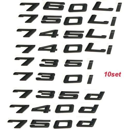 10set For DIY Sticker Exterior Car-styling Number M Car Sticker Decal Badge Emblem For BMW 7 Series 730i 740i 745i 730d 740d